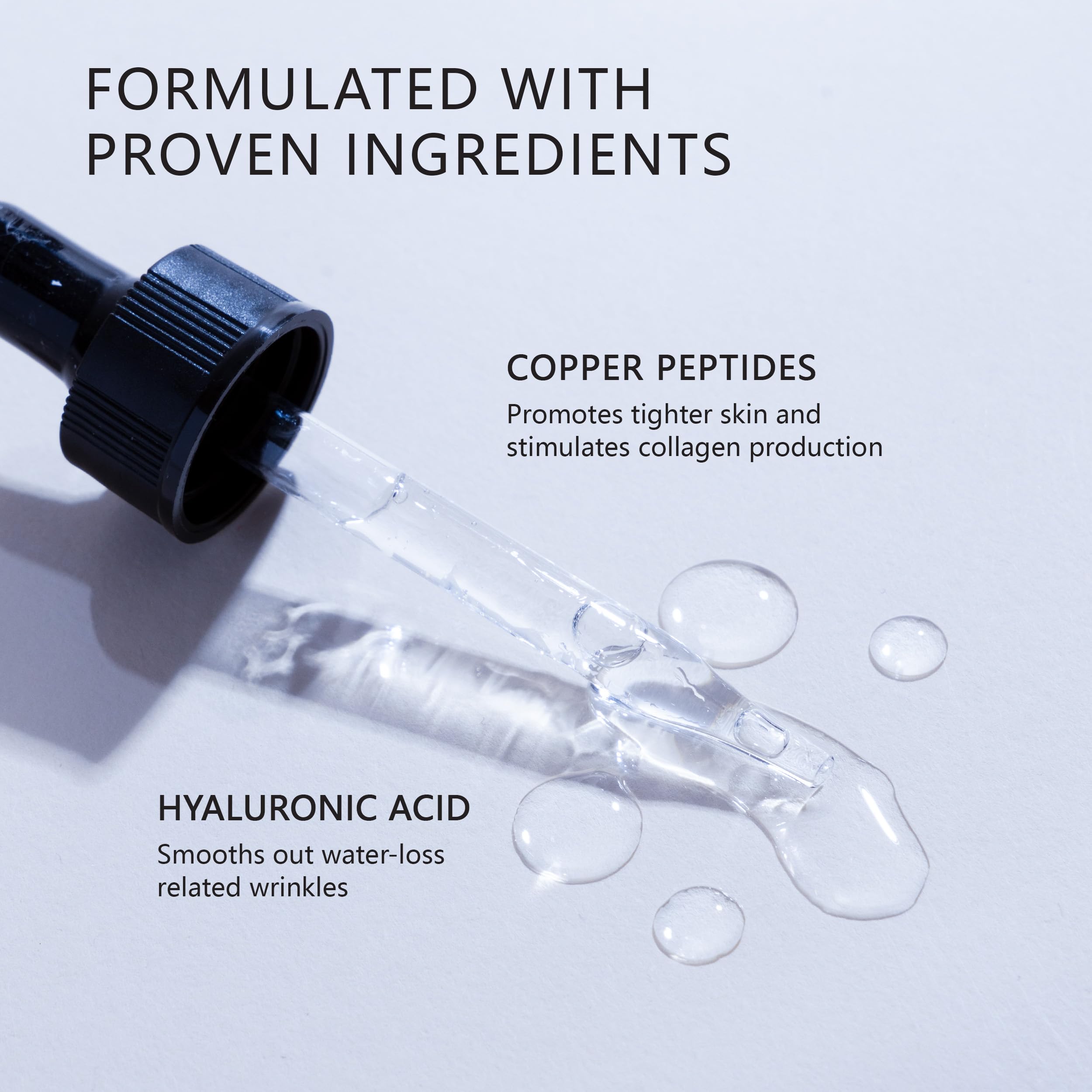 Asterwood Copper Peptides Serum for Face - Tightening, Repairing, Collagen Boosting - with GHK-Cu and Hyaluronic Acid - Fragrance-Free - 1 Fl Oz